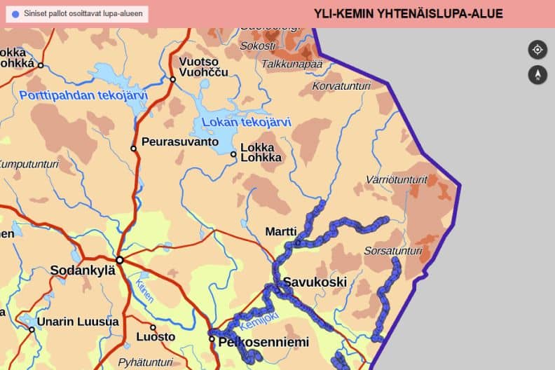Yli-Kemin yhtenäislupa-alueen digikartta